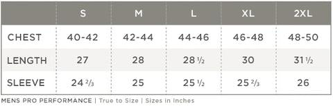 Scales Pro Performance Size Chart