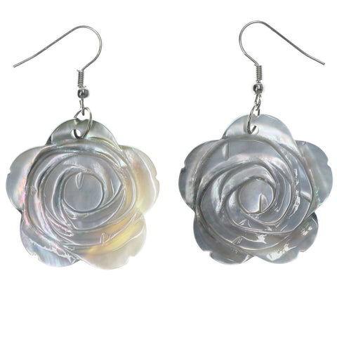 Rose Dangle-Earrings White Color  #LQE1214