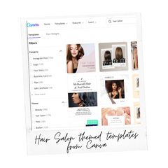 Hair Salon Themed Templetes from Canva