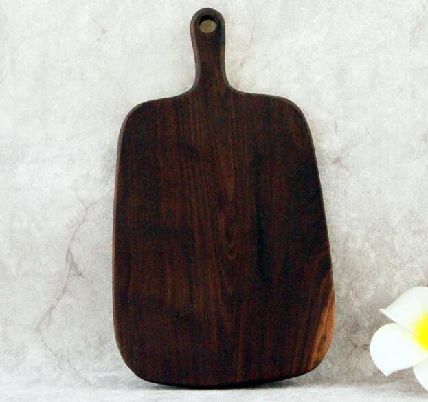 black wood cutting board