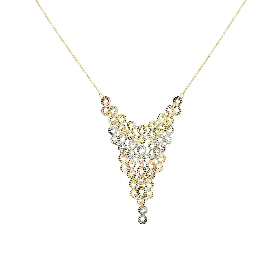 Tri-Tone Chandelier Necklace