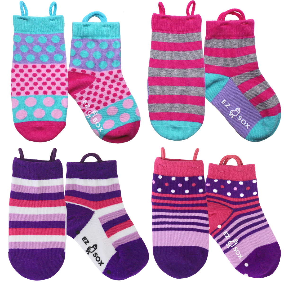 Pink & Purple Socks-4pk – Ez Sox