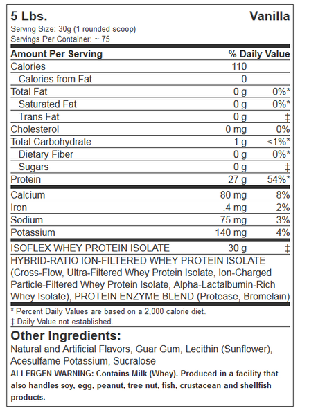 Allmax Nutrition Isoflex 5Lbs Ingredients