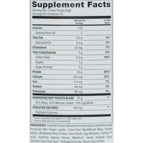 Body Nutrition Trutein Naturals 4 Lbs Ingredients