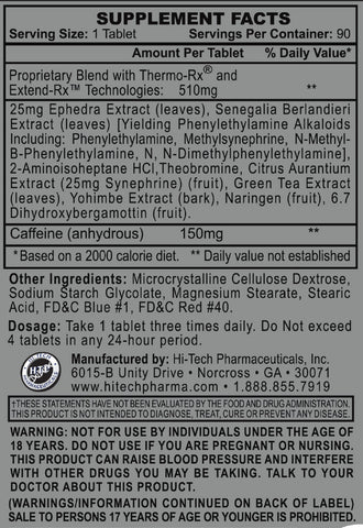 Stimerex-ES Supplement Facts Label