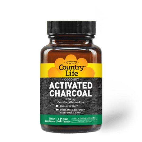 Country Life Activated Charcoal Coconut 260mg 40 Veg Caps Specialty Health Products Country Life 