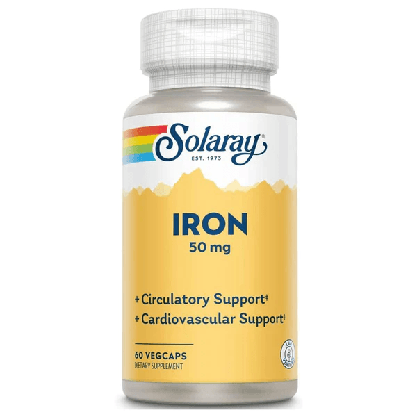 Solaray Iron Blister-Pack 50mg 60 Caps Vitamins & Minerals Solaray 