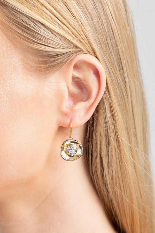 Gold Plated Gem Drop Earrings