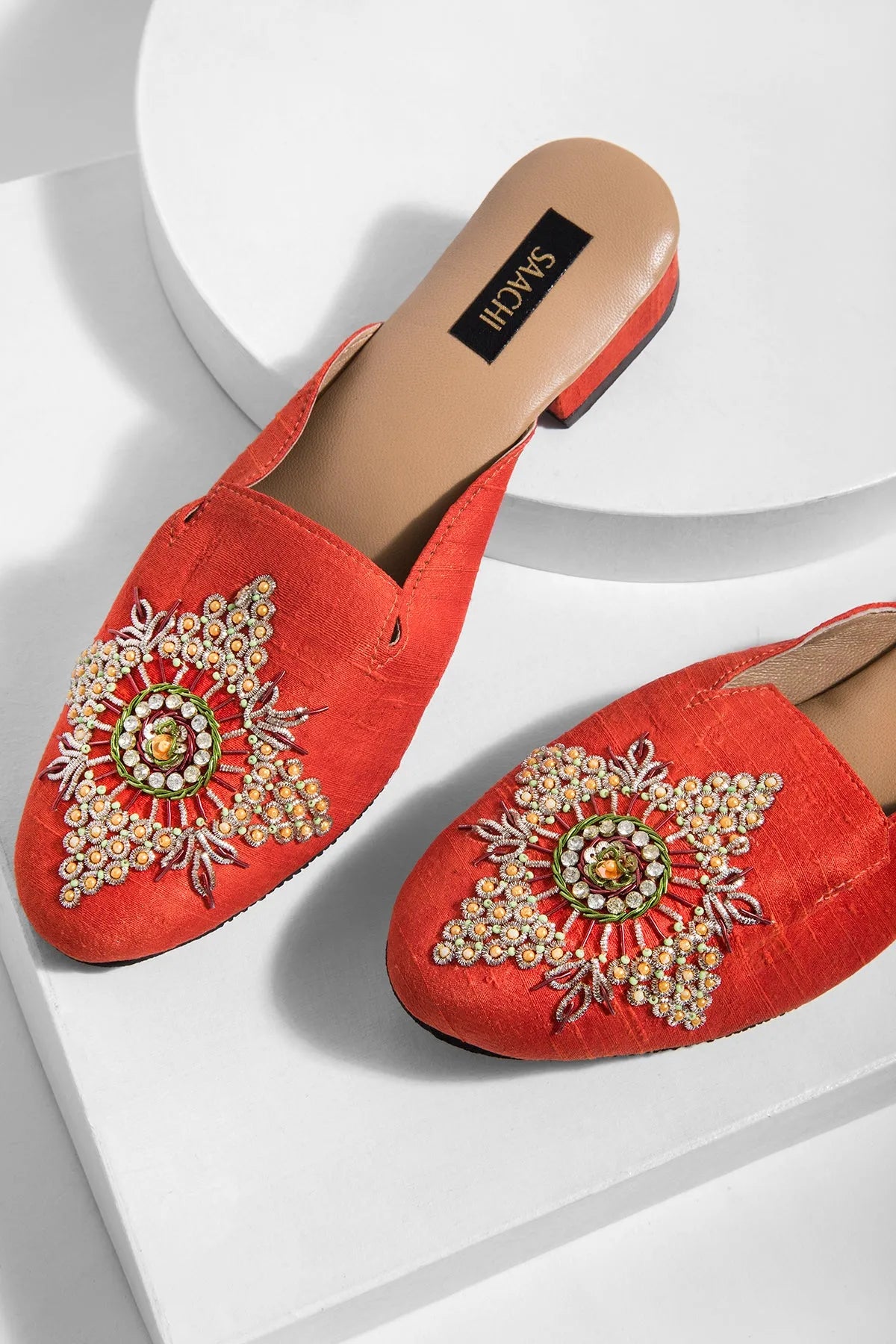 Diamond Embroidered Mule