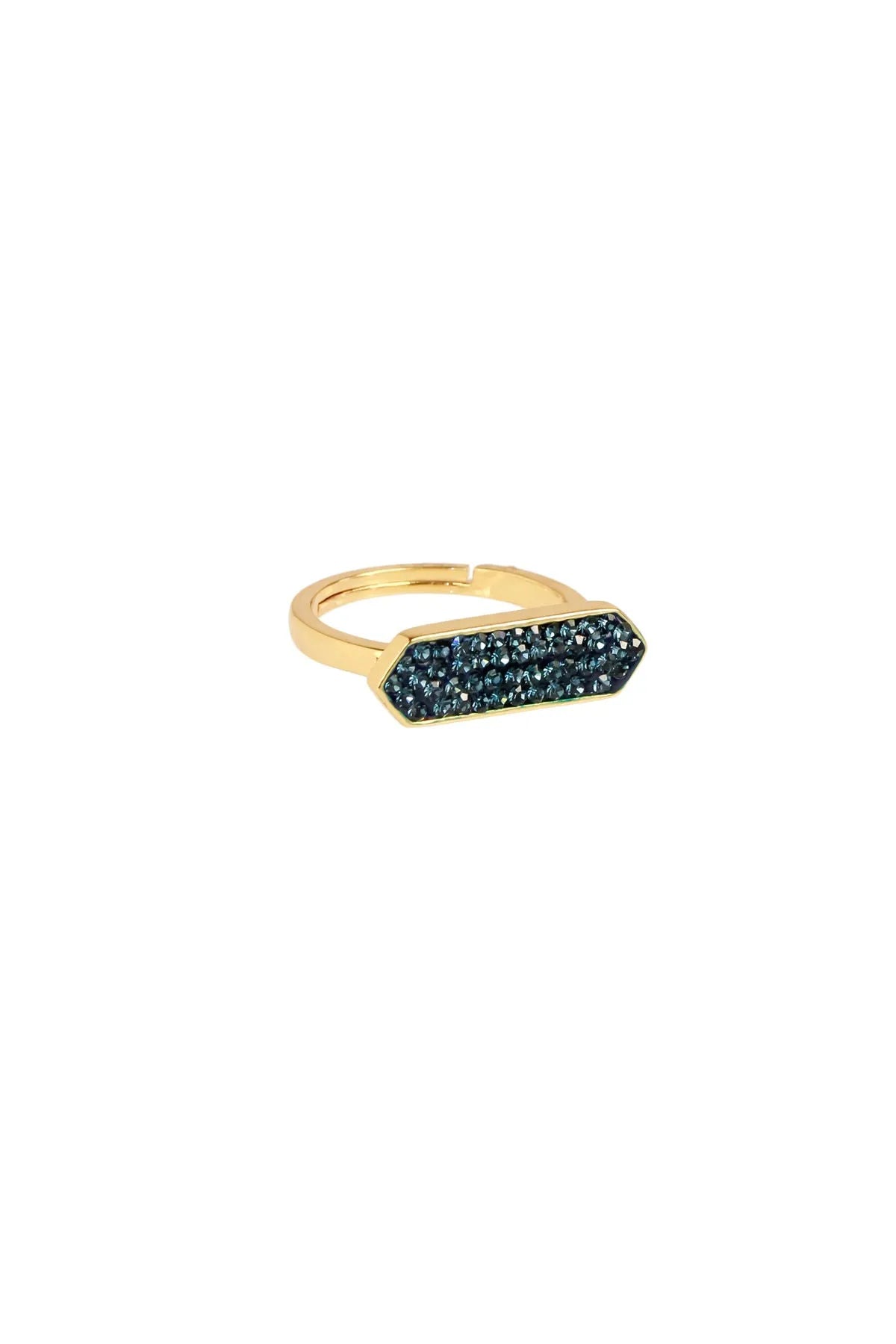 Crystal Bar Gold Plated Ring