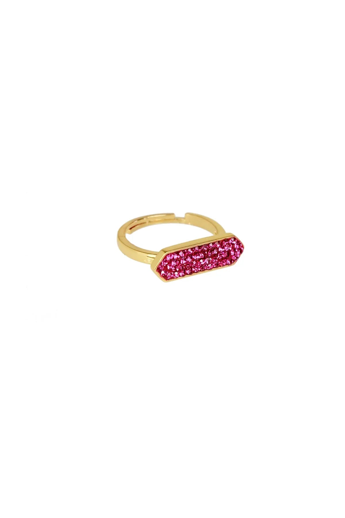 Crystal Bar Gold Plated Ring