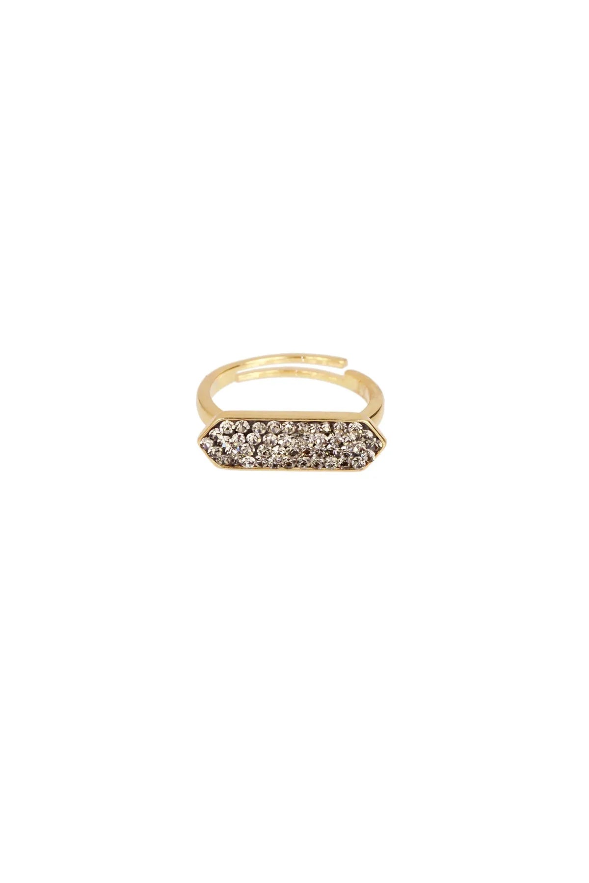 Crystal Bar Gold Plated Ring