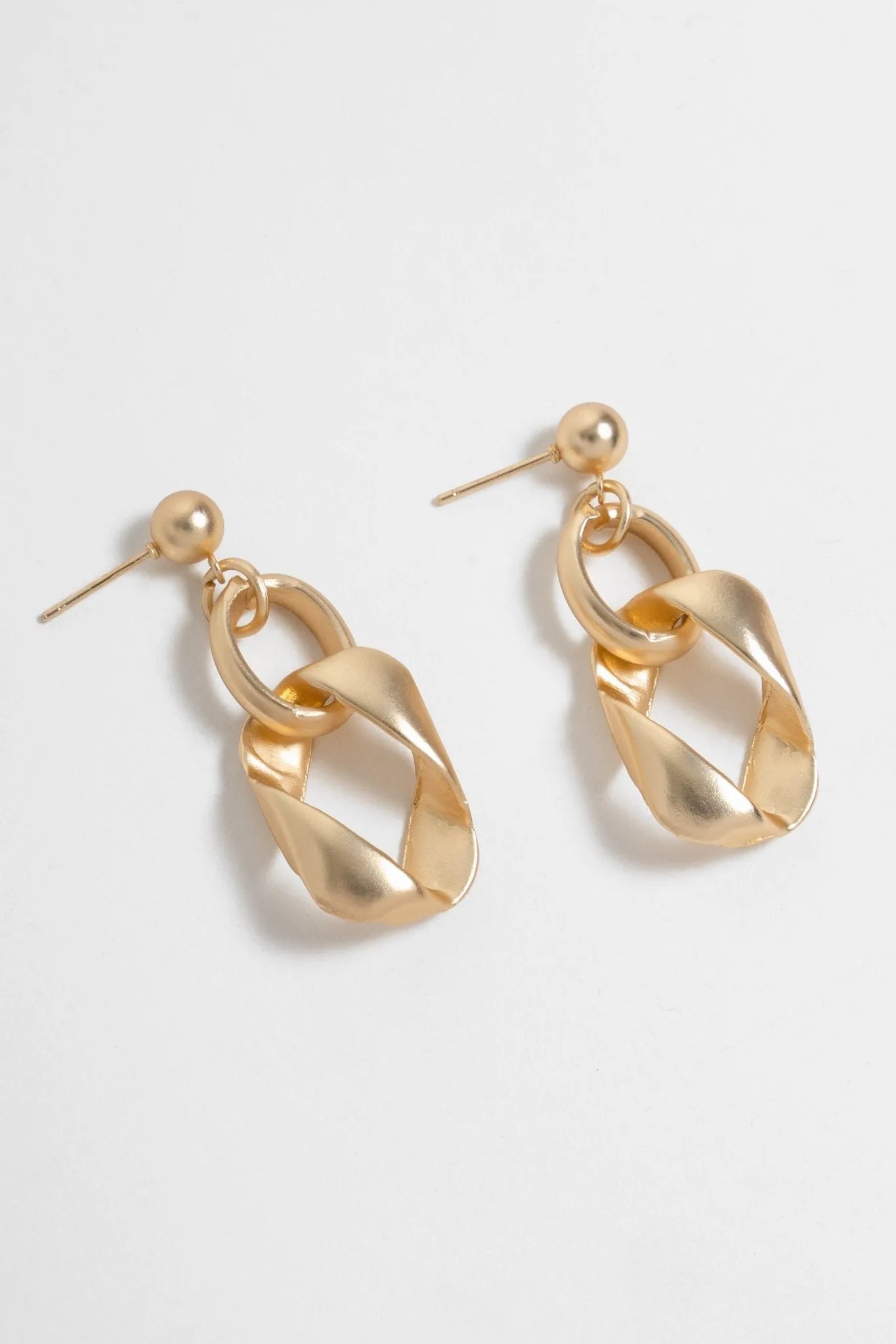 Gold Cuban Chain Earrings