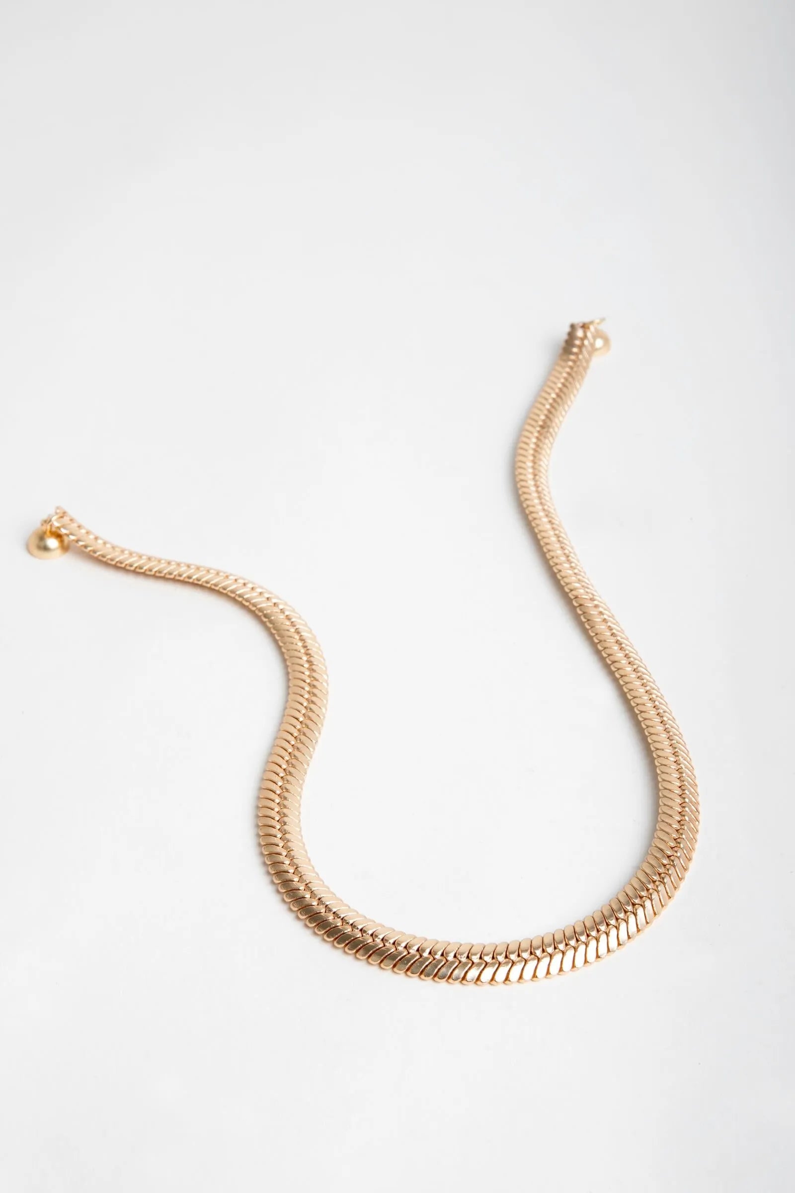 Herringbone Gold Chain Necklace