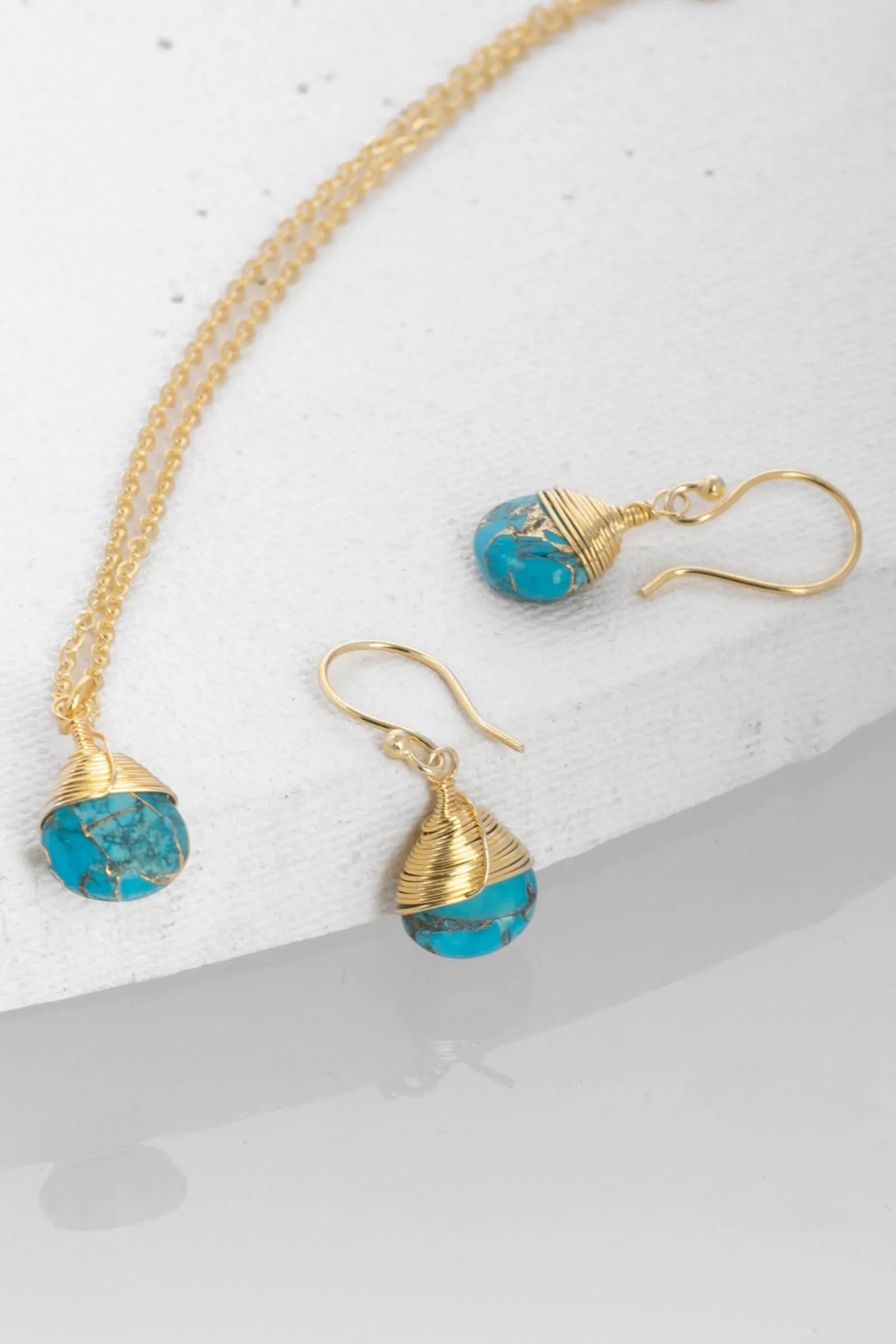 Mojave Raindrop Mini Earring And Necklace Set