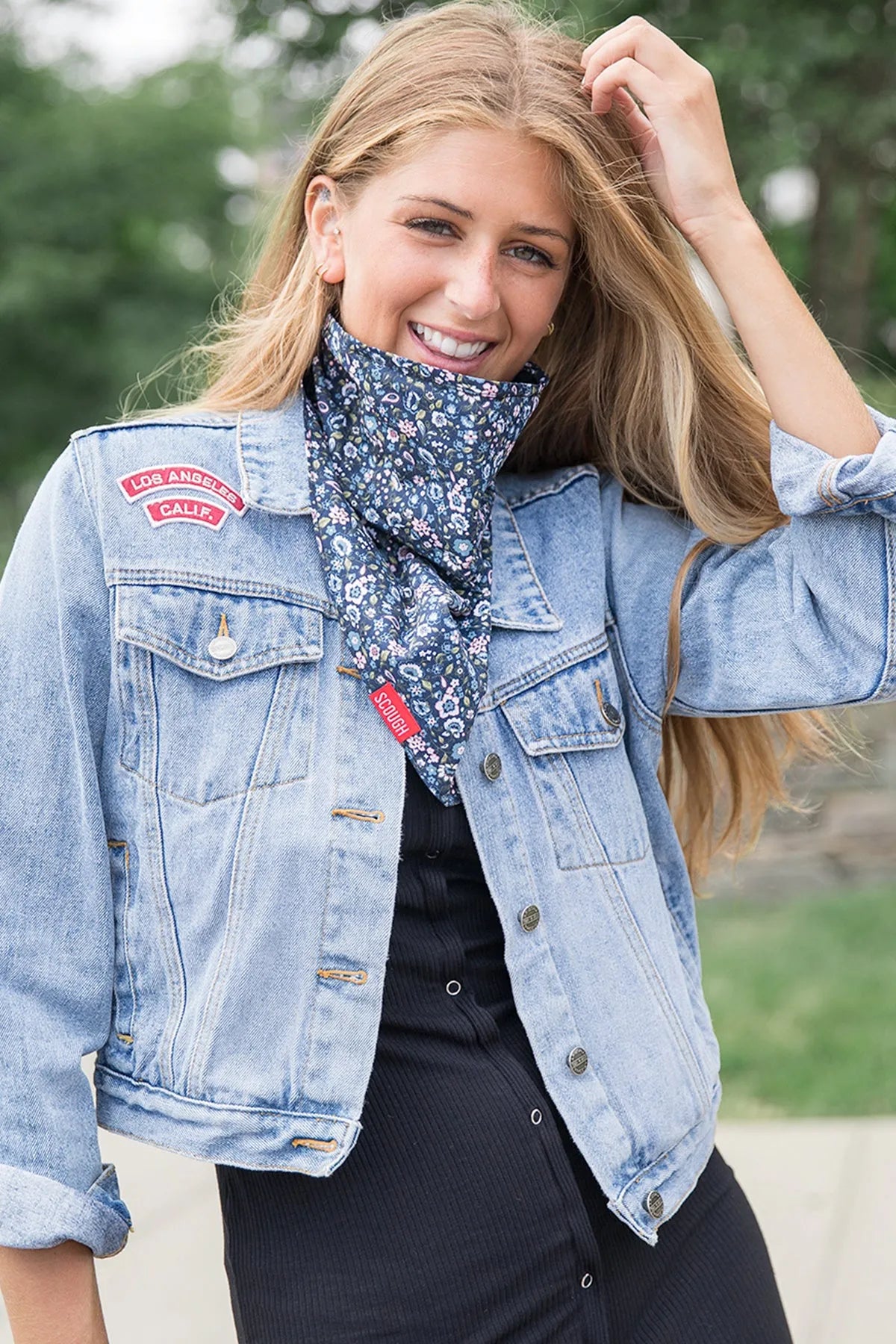 Floral Navy Bandana