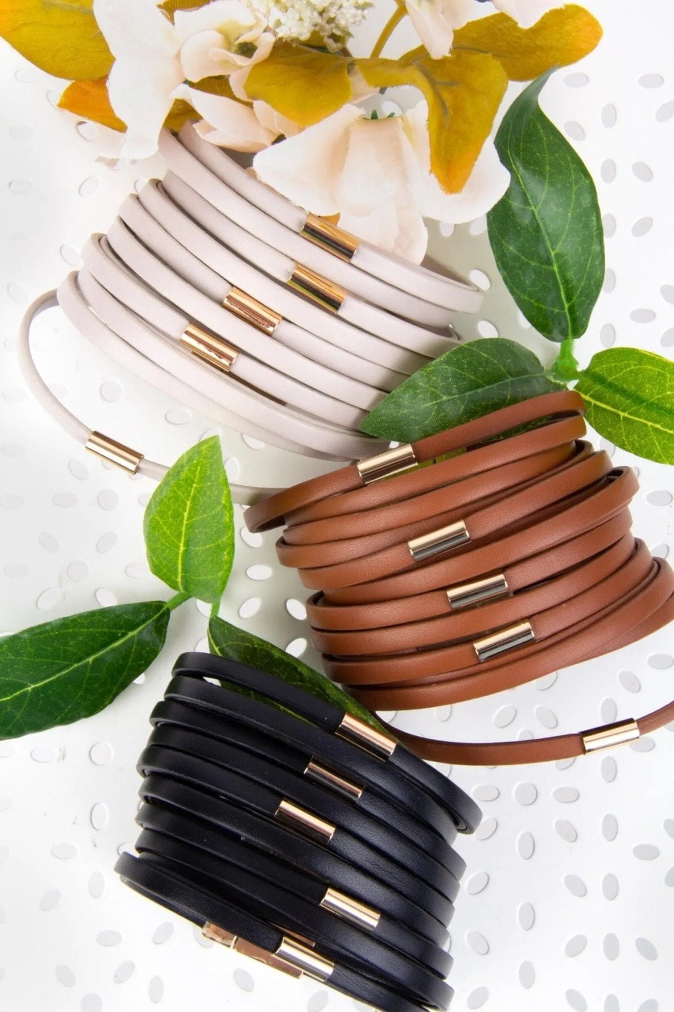 Multi Strand Vegan Leather Bracelet