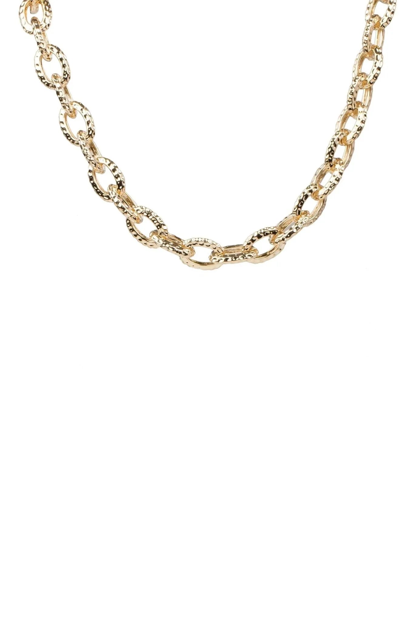 Hammered Gold Chain Necklace