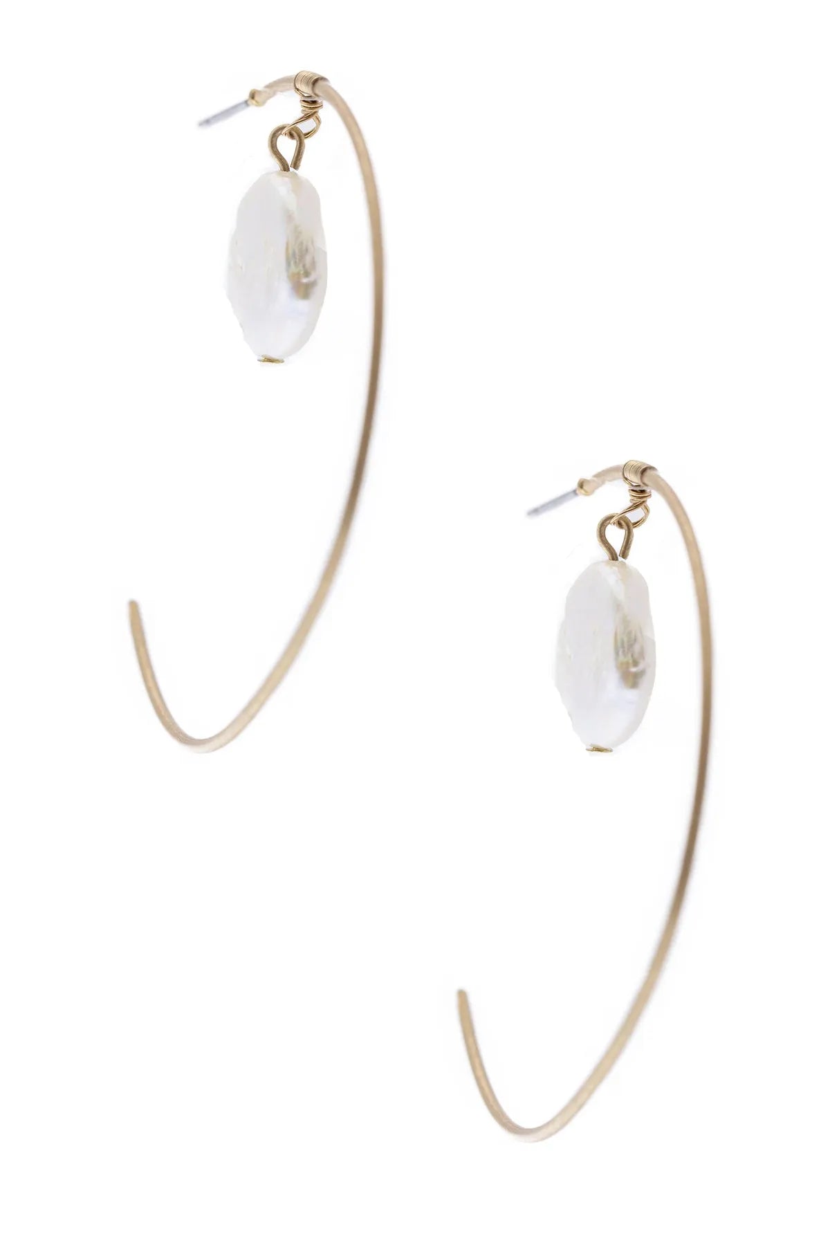 Open Space Pearl Hoop Earrings