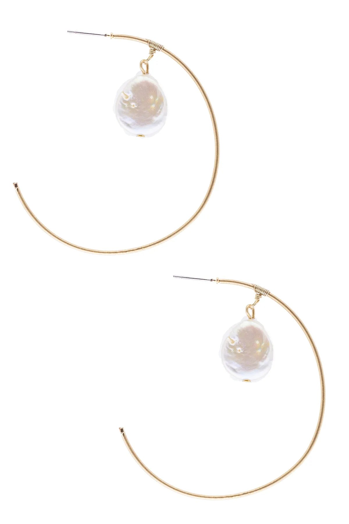 Open Space Pearl Hoop Earrings