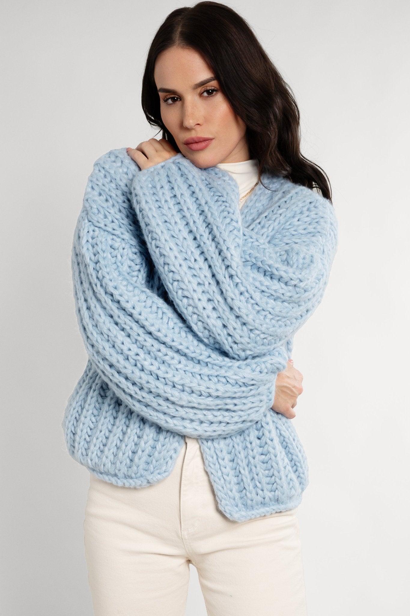 Chunky Oversized Cotton Wool Knit Cardigan