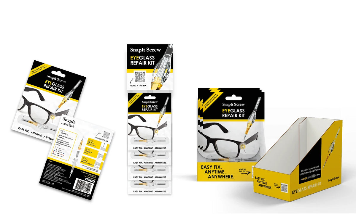 SNAPIT SCREW EYEGLASS REPAIR KITS  FOR RETAILERS