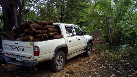 truck full of wood