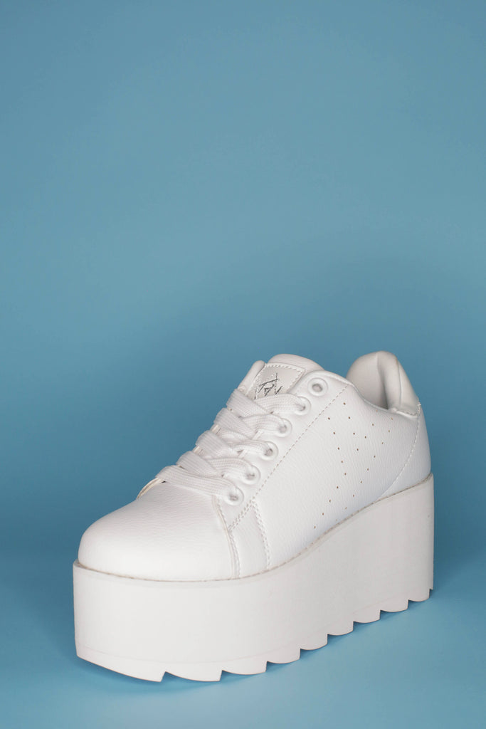 yru white platform sneakers