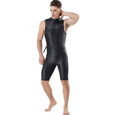 MYLEDI Men's 2MM Smooth Skin Short Farmer John Wetsuit 