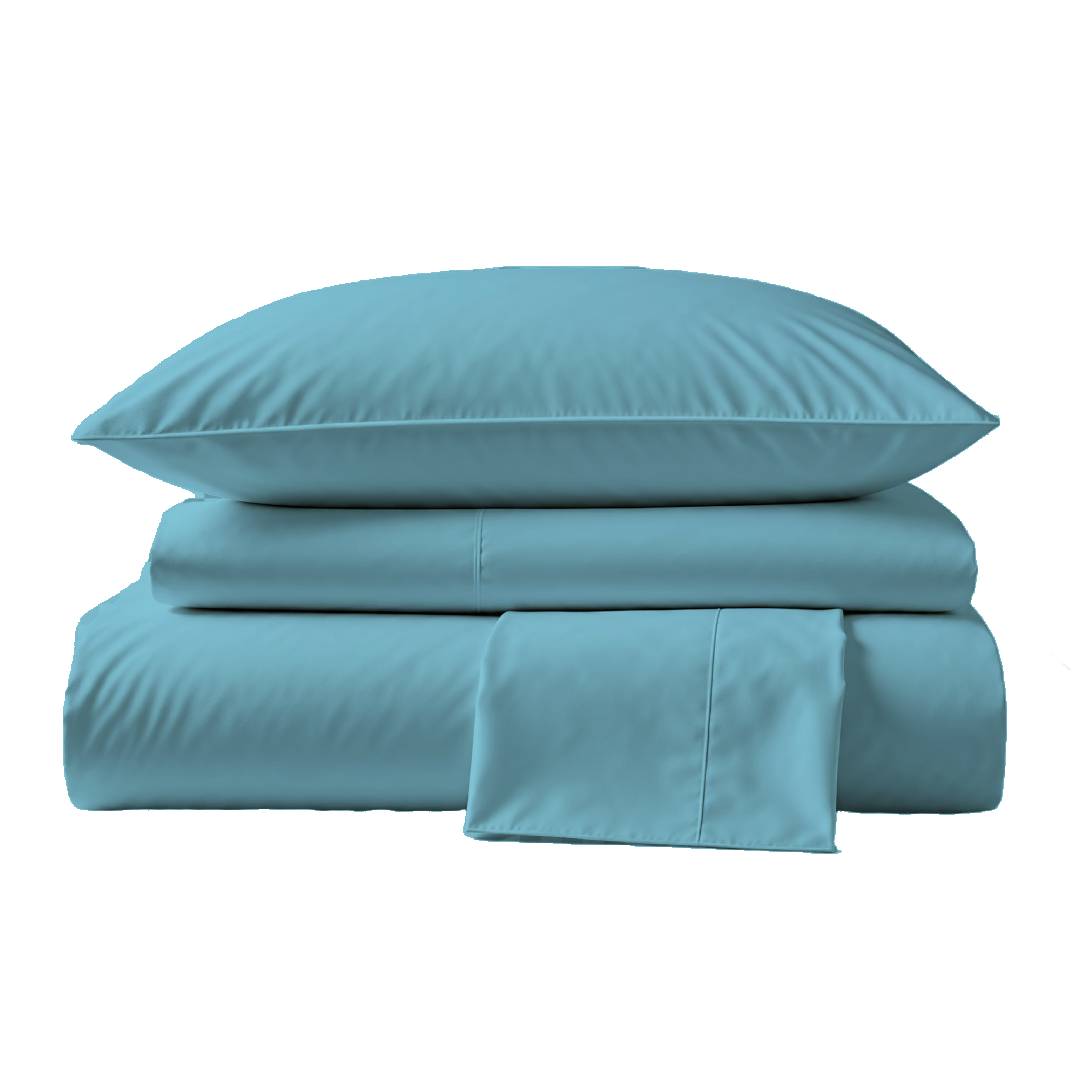 415 Thread Count Percale Bed Sheet Set | Light Denim