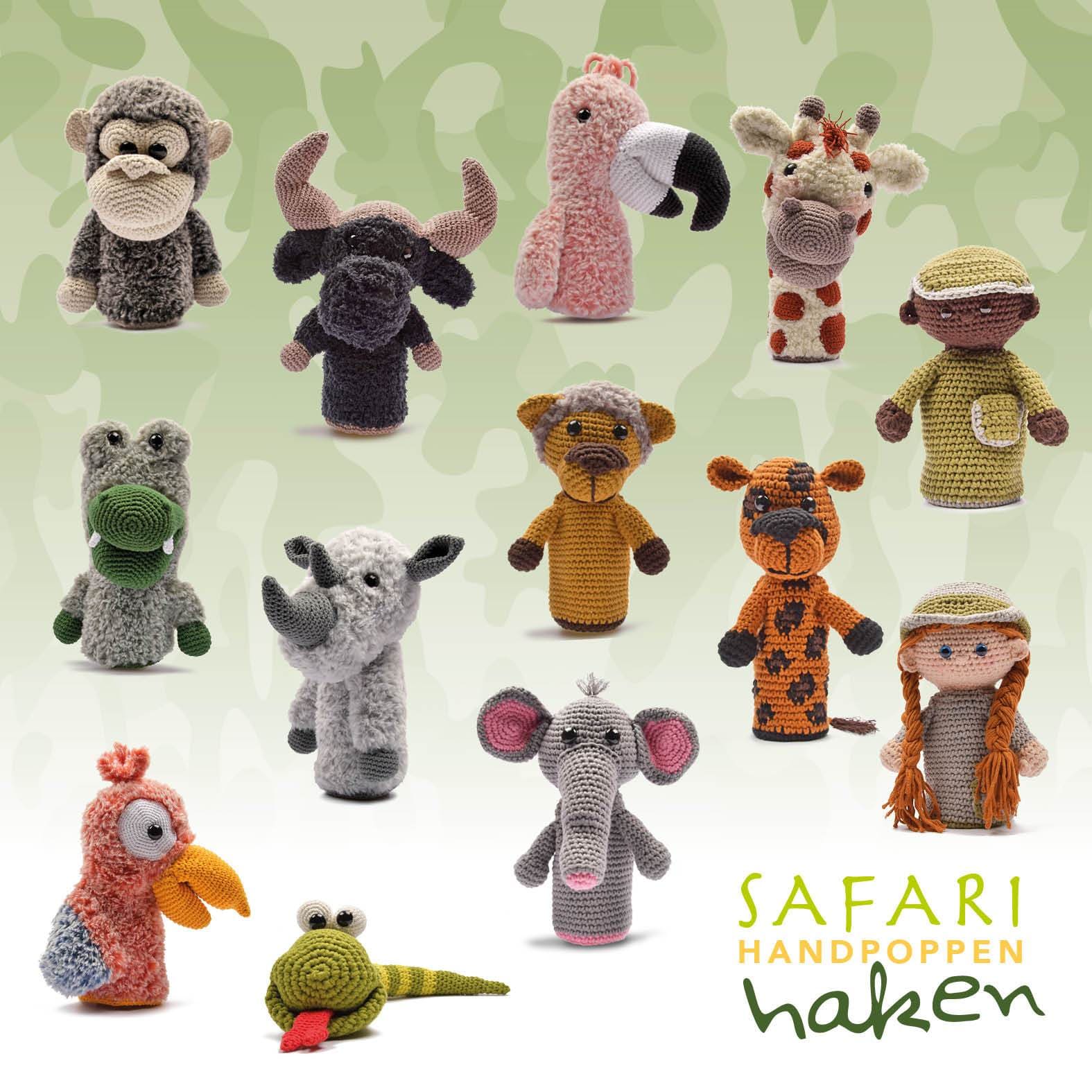 veld paperback Ondergeschikt Superpakket: Safari handpoppen haken | CuteDutch