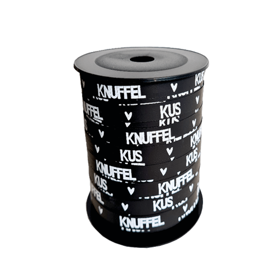 hefboom verwijderen ontploffing Cadeaulint - Kus + Knuffel zwart/wit (5 meter) | CuteDutch