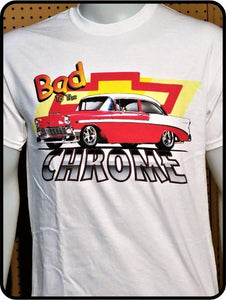 Bad To The Chrome Chevrolet Graphic Logo Casual Ts Apparel and Souvenirs