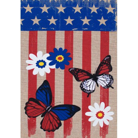 Download Burlap Patriotic Butterfly Flag Simple Pleasures Bountiful Treasures