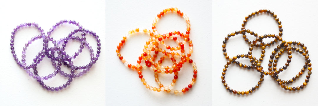 Colorful artisan handmade boho gemstone bracelets
