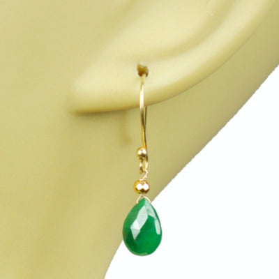 emerald drop vermeil earrings