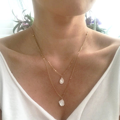 keshi pearl layered necklace