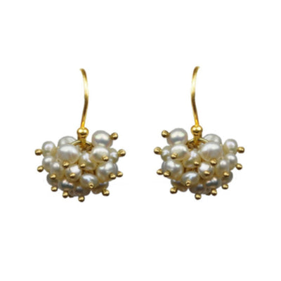 A pair of pearl cluster earrings for bridesmaids