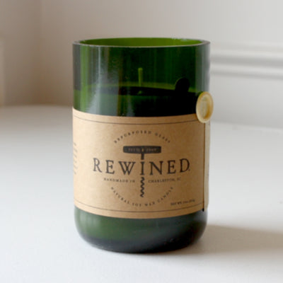 Rewined champagne scented soy candle