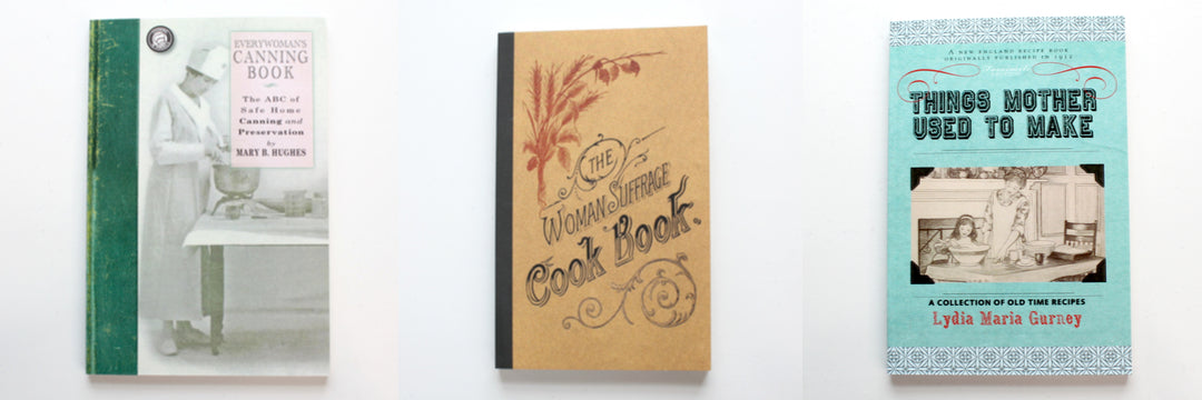 Vintage cook books containing nostalgic recipes