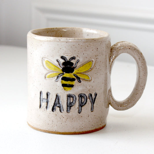 Color Block Funky Bee Coffee Mug by ChristineAmber Design