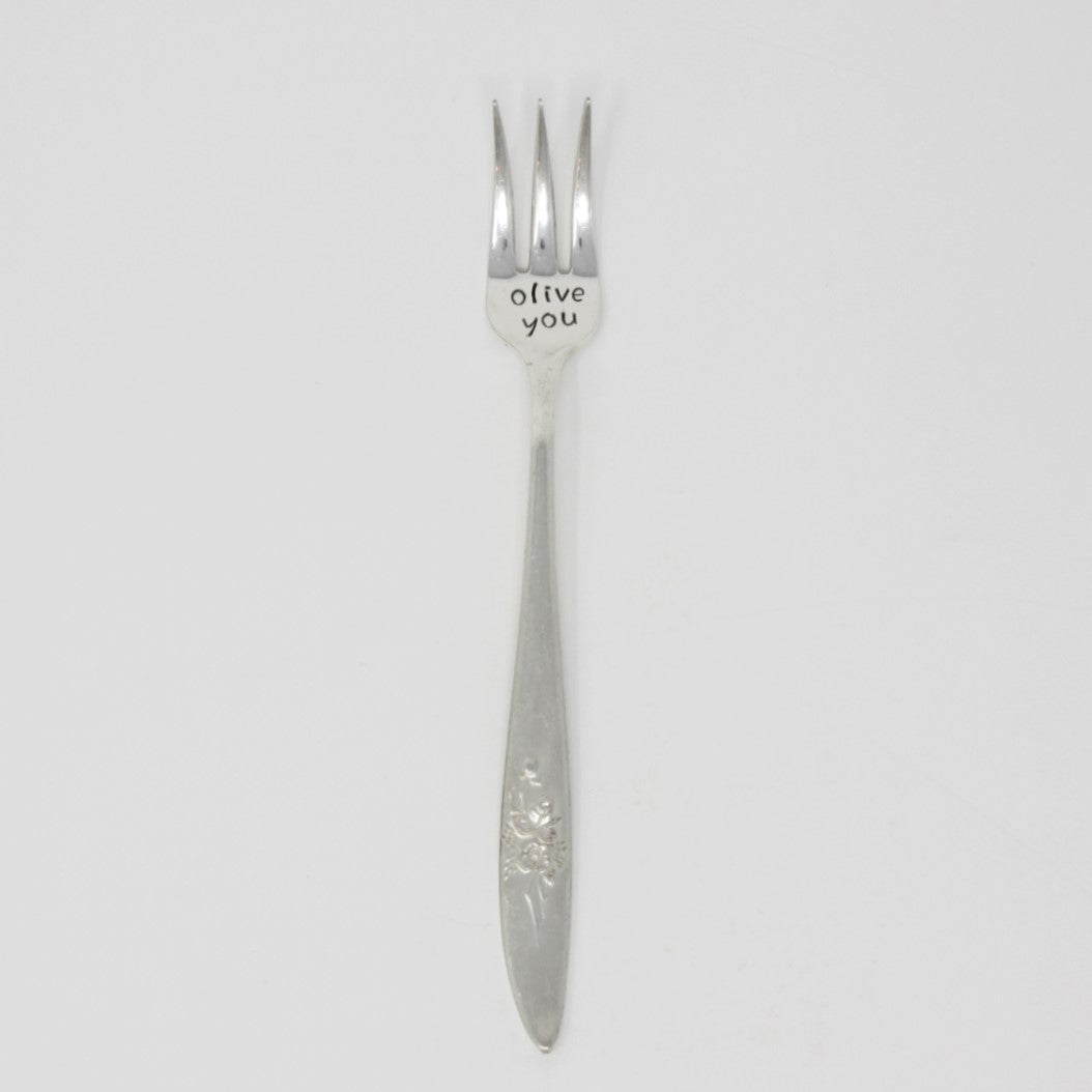 Whiting Louis XV Sterling Silver Olive Fork with Swirls and