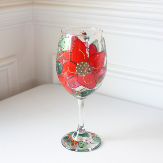 Hand Painted Wine Glasses - Julia's Floral