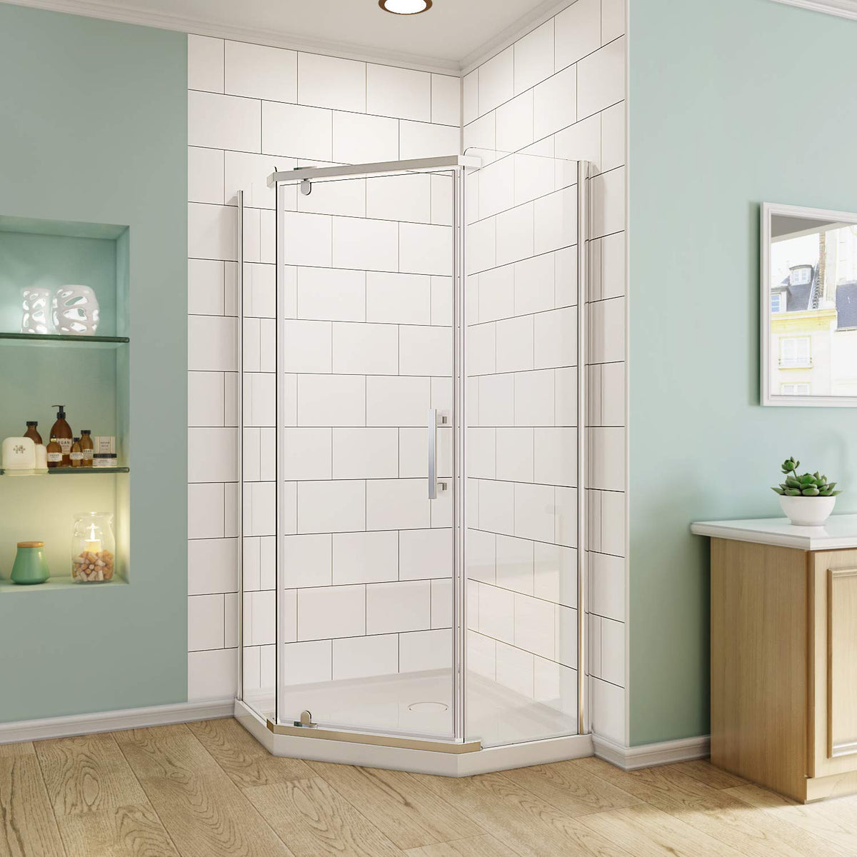 Glass shower cubicle - COVER AC - Relax srl - with pivot door