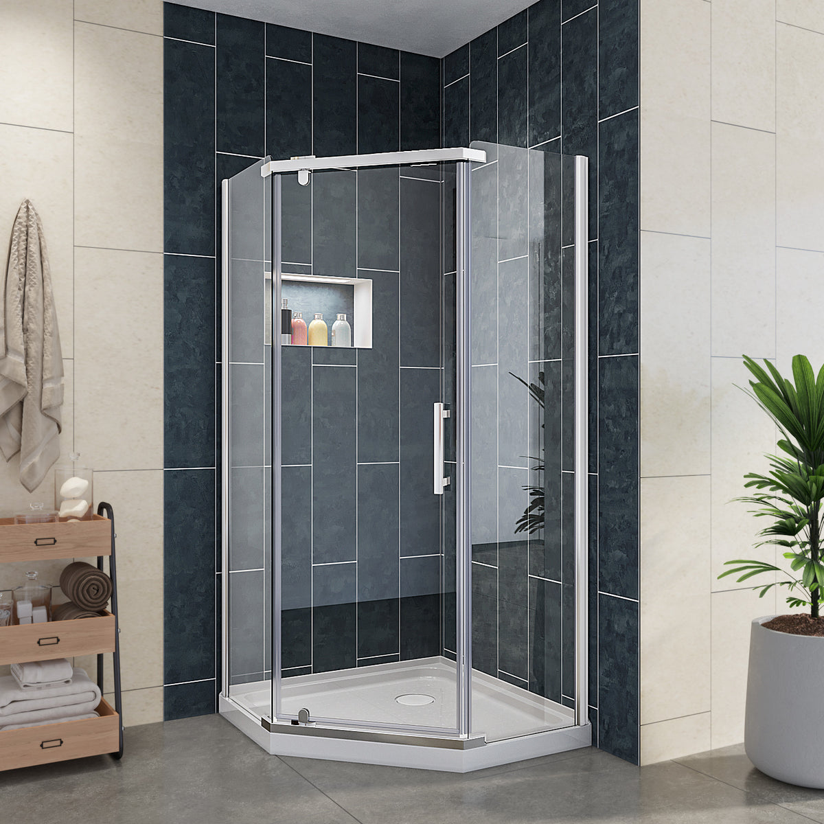 SL4U Corner Sliding Shower Enclosure 36 in.D x 36 in. W x 72 in. H Corner Shower Enclosure with 1/4 in.