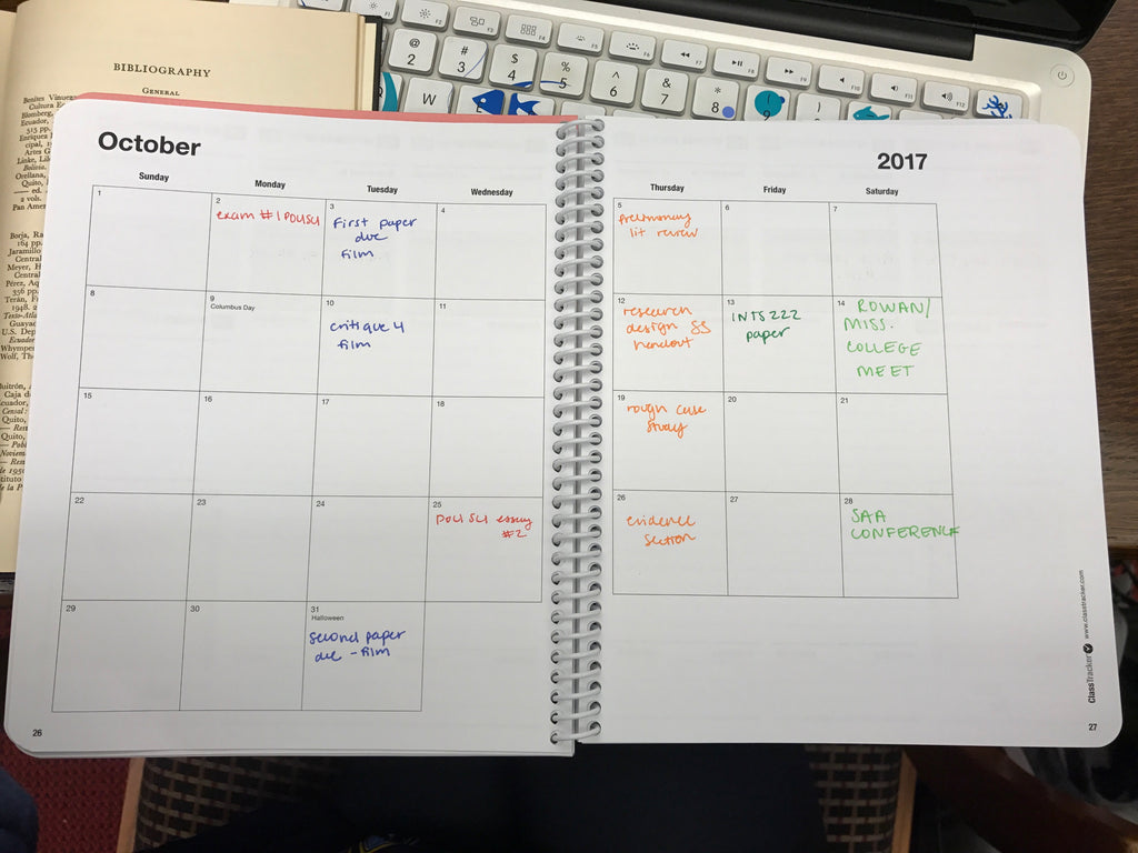 How to organize a planner for college – Class Tracker