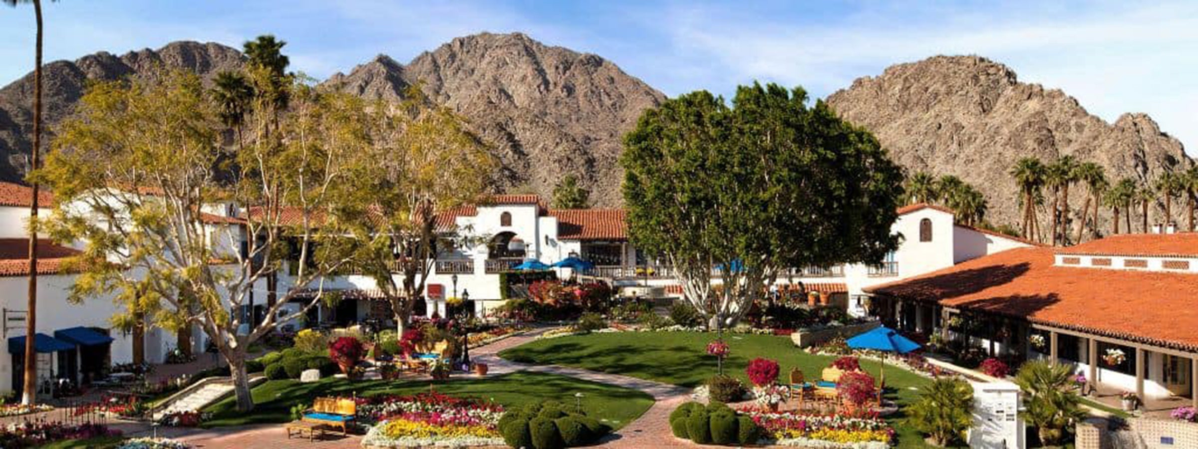 La Quinta tennis resort with mountains in background