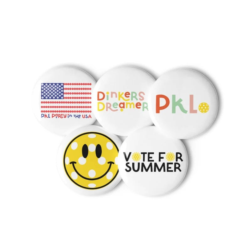 Pkl Party - Pickleball Sunshine button set