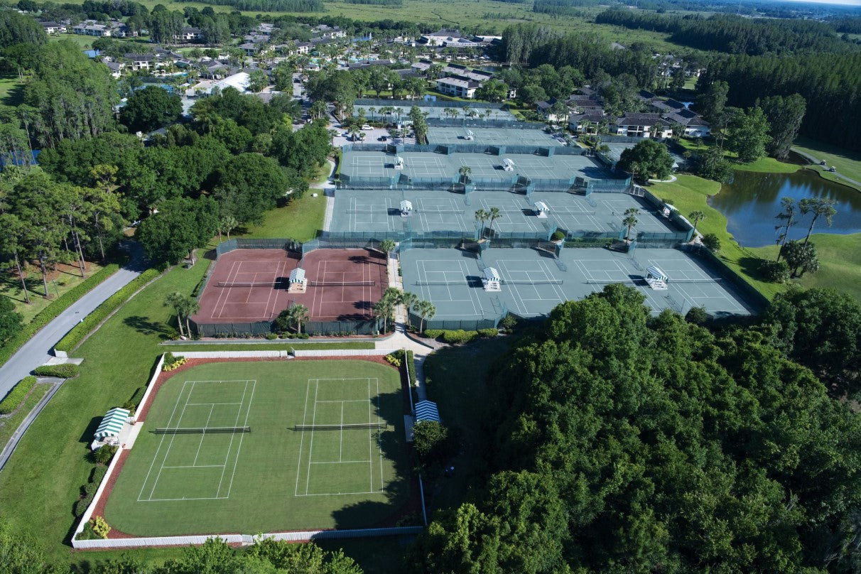 Saddlebrook Resort tennis courts aerial view.