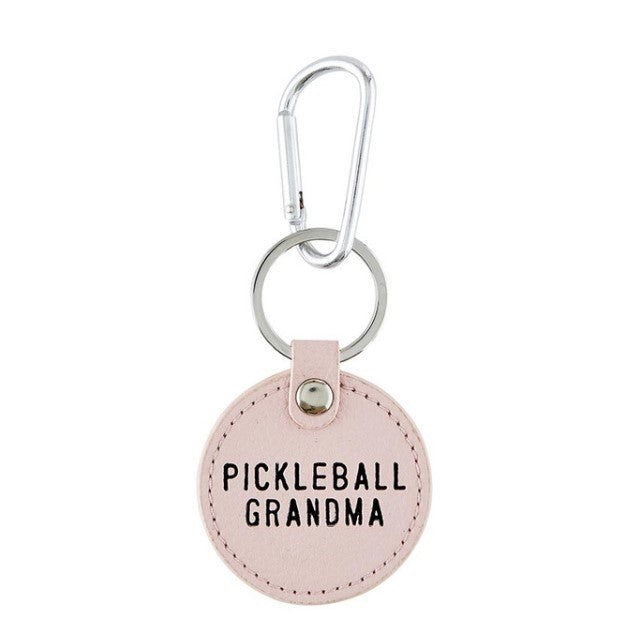 Pickleball grandma leather keychain